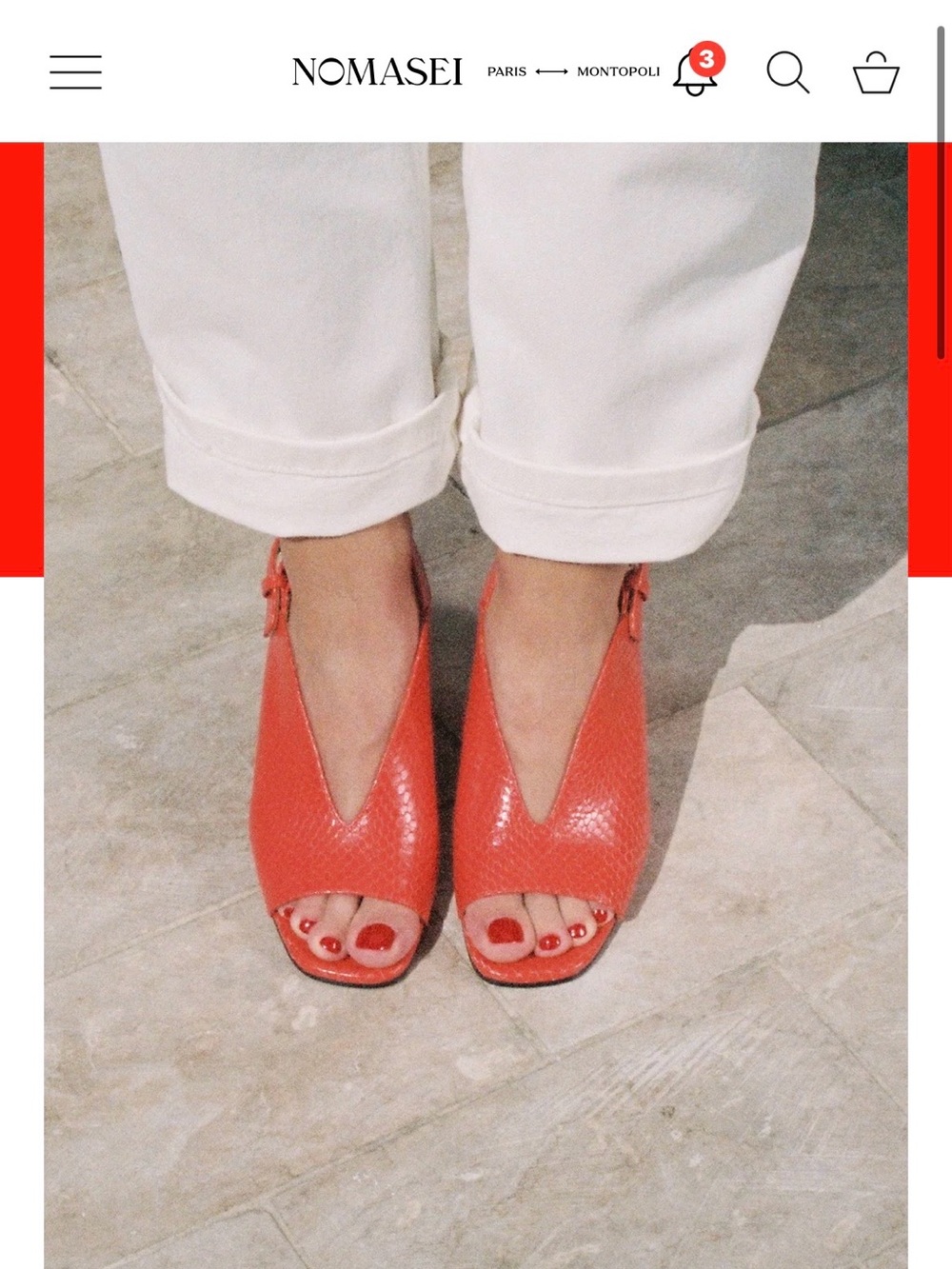 BAGHERA - SANDALS - EMBOSSED ORANGE-RED